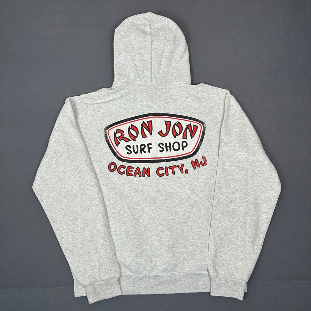 Ron Jon Surf Shop Gray Pullover Hoodie Men's Size Medium Ocean City, NJ